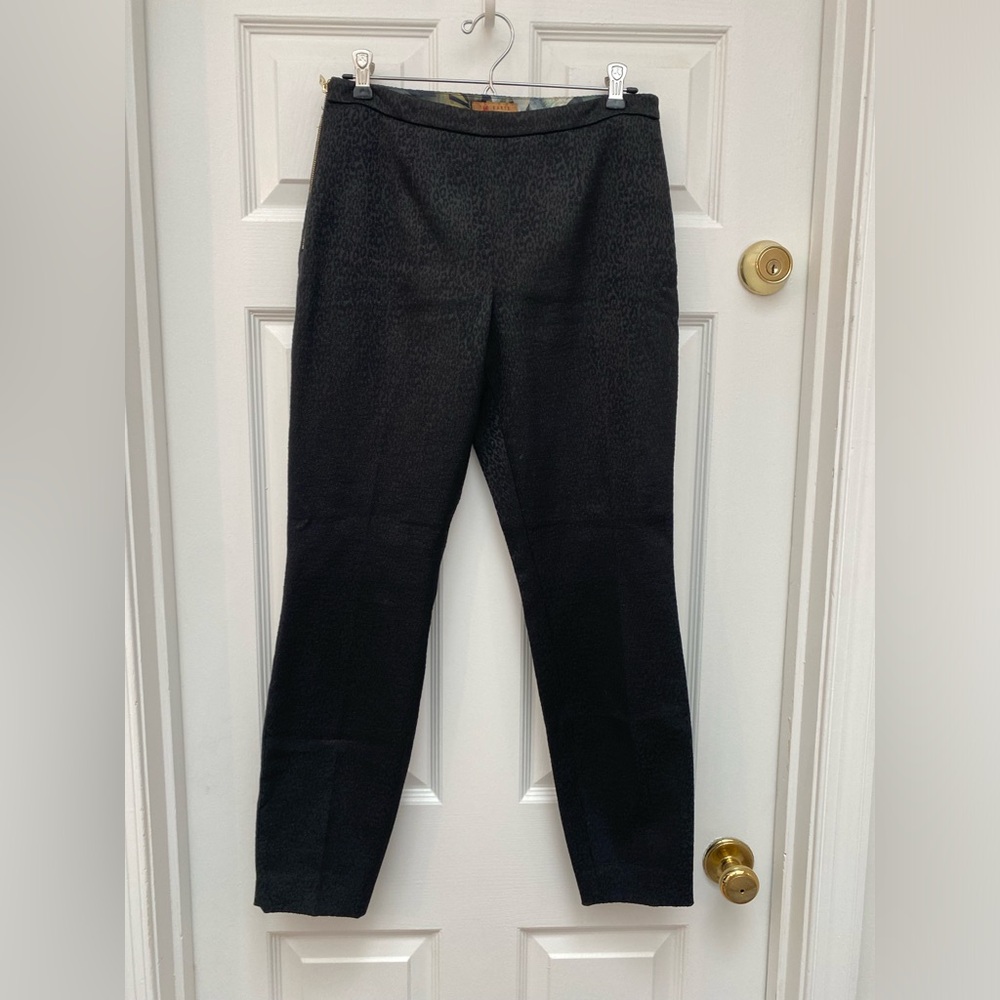 Ted Baker Charcoal Textured Straight Leg Pants - Size 2